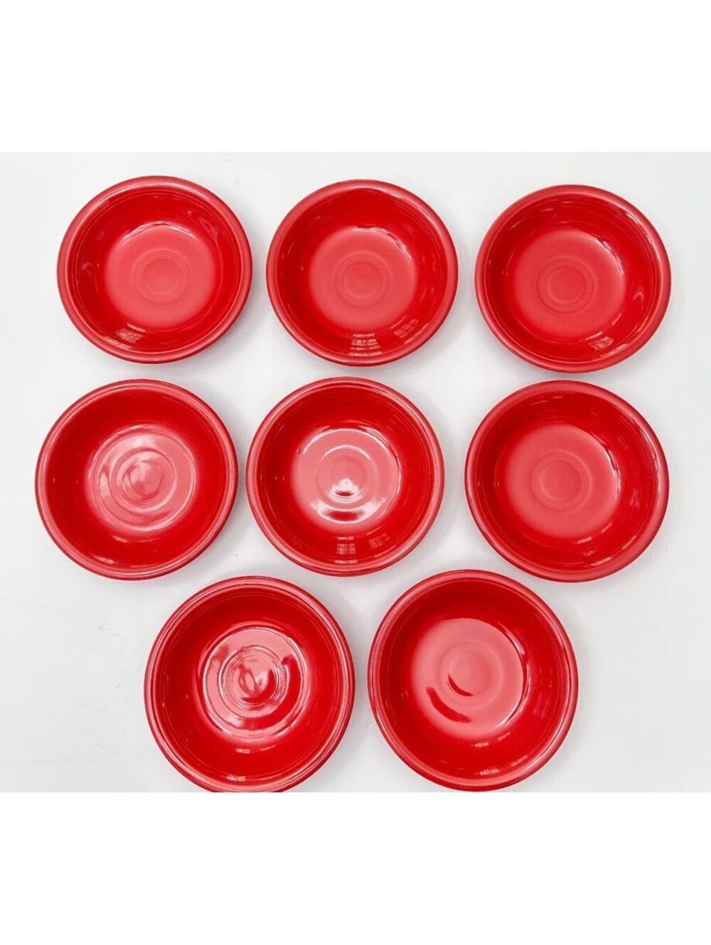 (8) Red Fiesta Fiestaware Fruit Dessert Berry Bowls 5 3/8” Vintage USA Excellent
